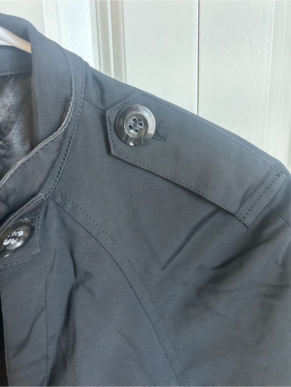 Y2K bebe Black Utility Trench Coat | Military Inspired Longline Jacket - Picture 4 of 7